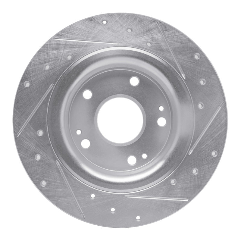 R1 Concepts Rear Left Drilled & Slotted Silver Brake Rotor for 2017 - 2020 Honda Civic Coupe | rncEDZ - 59068L - JDMuscleSPK986500