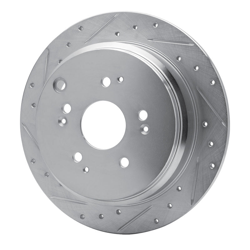 R1 Concepts Rear Left Drilled & Slotted Silver Brake Rotor for Honda Odyssey 2002 - 2004 | rncEDZ - 59047L - JDMuscleSPK986473