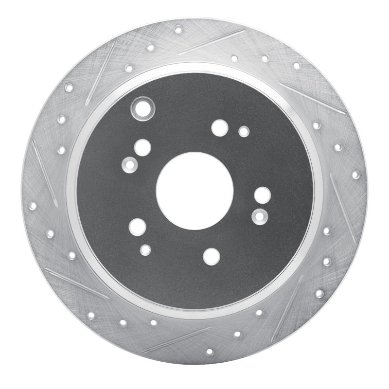 R1 Concepts Rear Left Drilled & Slotted Silver Brake Rotor for Honda Odyssey 2002 - 2004 | rncEDZ - 59047L - JDMuscleSPK986473