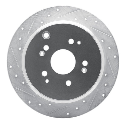 R1 Concepts Rear Left Drilled & Slotted Silver Brake Rotor for Honda Odyssey 2002 - 2004 | rncEDZ - 59047L - JDMuscleSPK986473