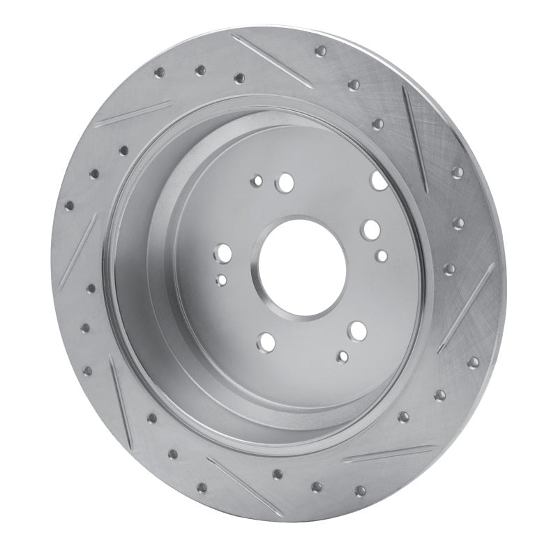 R1 Concepts Rear Left Drilled & Slotted Silver Brake Rotor for Honda Odyssey 2002 - 2004 | rncEDZ - 59047L - JDMuscleSPK986473