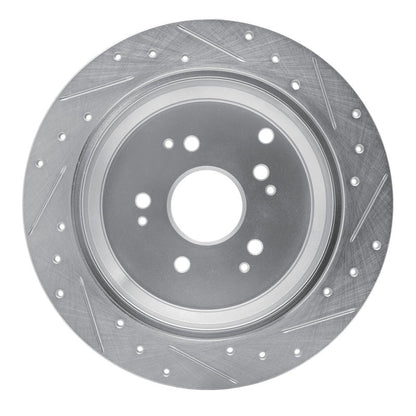R1 Concepts Rear Left Drilled & Slotted Silver Brake Rotor for Honda Odyssey 2002 - 2004 | rncEDZ - 59047L - JDMuscleSPK986473