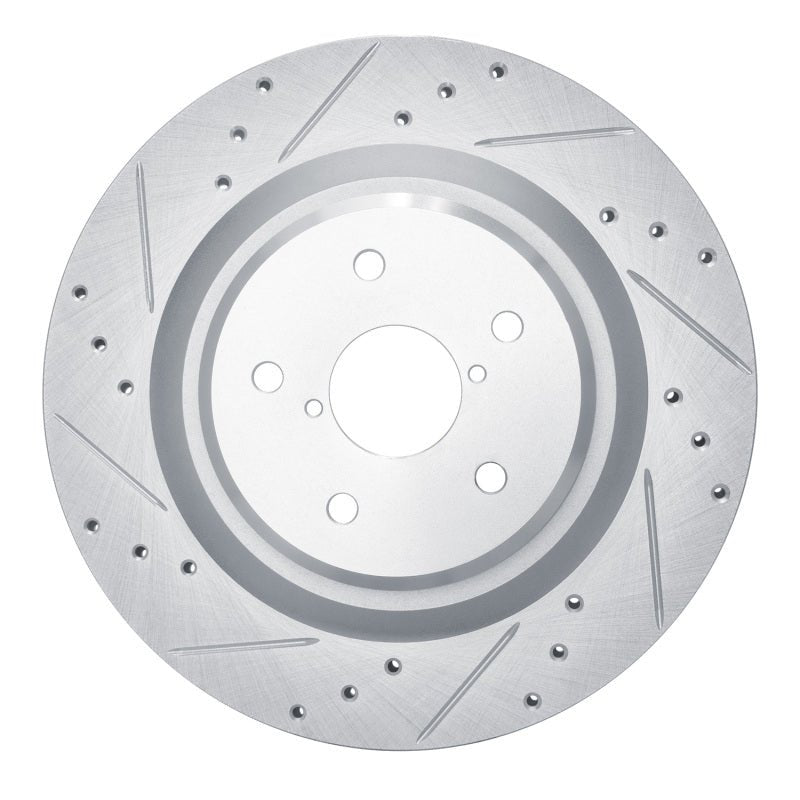 R1 Concepts Rear Left Drilled & Slotted Silver Brake Rotor for Subaru Ascent (2019 - 2025) - Part rncEDZ - 13044L | rncEDZ - 13044L - JDMuscleSPK984484