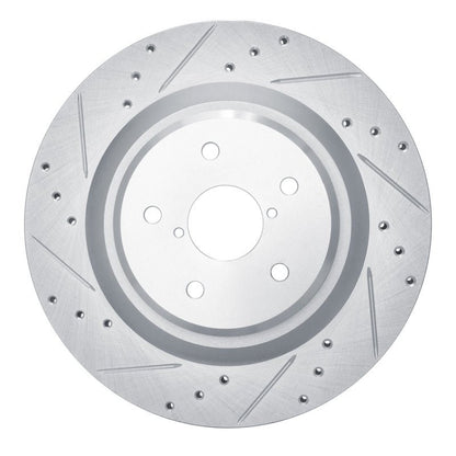 R1 Concepts Rear Left Drilled & Slotted Silver Brake Rotor for Subaru Ascent (2019 - 2025) - Part rncEDZ - 13044L | rncEDZ - 13044L - JDMuscleSPK984484