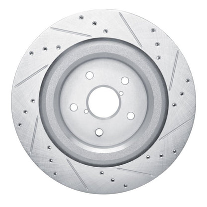 R1 Concepts Rear Left Drilled & Slotted Silver Brake Rotor for Subaru Ascent (2019 - 2025) - Part rncEDZ - 13044L | rncEDZ - 13044L - JDMuscleSPK984484