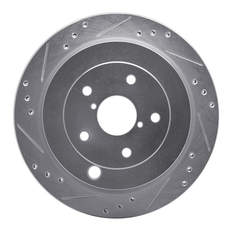R1 Concepts Rear Left Drilled & Slotted Silver Brake Rotor for Subaru B9 Tribeca 2006 - 2014 | rncEDZ - 13036L - JDMuscleSPK984470