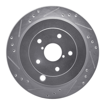 R1 Concepts Rear Left Drilled & Slotted Silver Brake Rotor for Subaru B9 Tribeca 2006 - 2014 | rncEDZ - 13036L - JDMuscleSPK984470