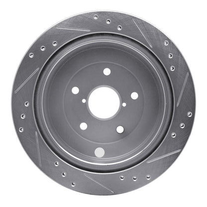 R1 Concepts Rear Left Drilled & Slotted Silver Brake Rotor for Subaru B9 Tribeca 2006 - 2014 | rncEDZ - 13036L - JDMuscleSPK984470