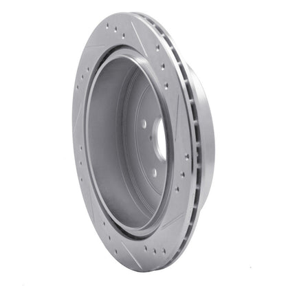 R1 Concepts Rear Left Drilled & Slotted Silver Brake Rotor for Subaru B9 Tribeca 2006 - 2014 | rncEDZ - 13036L - JDMuscleSPK984470