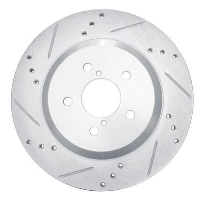 R1 Concepts Rear Left Drilled & Slotted Silver Brake Rotor for Subaru Crosstrek 2019 - 2023 | rncEDZ - 13047L - JDMuscleSPK984490