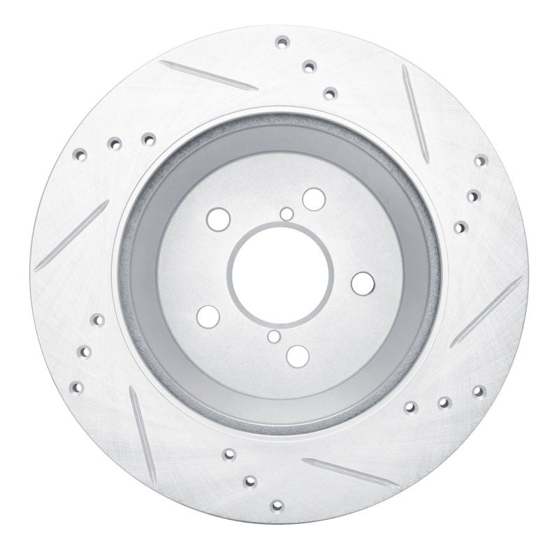 R1 Concepts Rear Left Drilled & Slotted Silver Brake Rotor for Subaru Crosstrek 2019 - 2023 | rncEDZ - 13047L - JDMuscleSPK984490