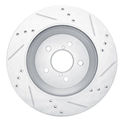 R1 Concepts Rear Left Drilled & Slotted Silver Brake Rotor for Subaru Crosstrek 2019 - 2023 | rncEDZ - 13047L - JDMuscleSPK984490