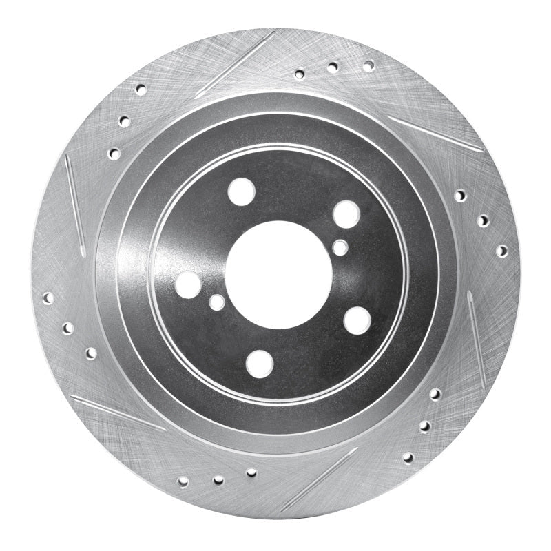 R1 Concepts Rear Left Drilled & Slotted Silver Brake Rotor for Subaru Impreza 2005 - 2009 | rncEDZ - 13019L - JDMuscleSPK976838
