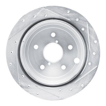 R1 Concepts Rear Left Drilled & Slotted Silver Brake Rotor for Subaru WRX (2022 - 2025) - Part rncEDZ - 13050L | rncEDZ - 13050L - JDMuscleSPK984494
