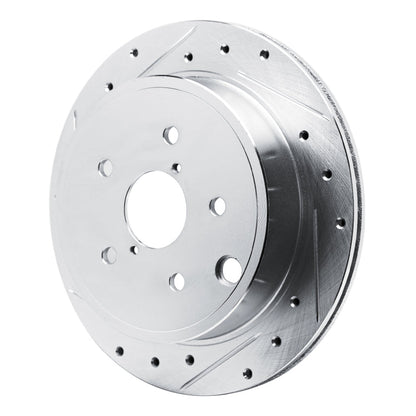 R1 Concepts Rear Left Drilled & Slotted Silver Brake Rotor for Subaru WRX (2022 - 2025) - Part rncEDZ - 13050L | rncEDZ - 13050L - JDMuscleSPK984494