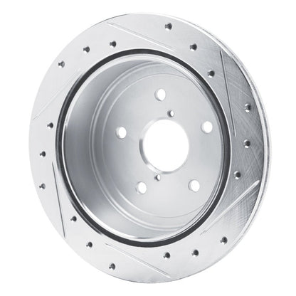 R1 Concepts Rear Left Drilled & Slotted Silver Brake Rotor for Subaru WRX (2022 - 2025) - Part rncEDZ - 13050L | rncEDZ - 13050L - JDMuscleSPK984494