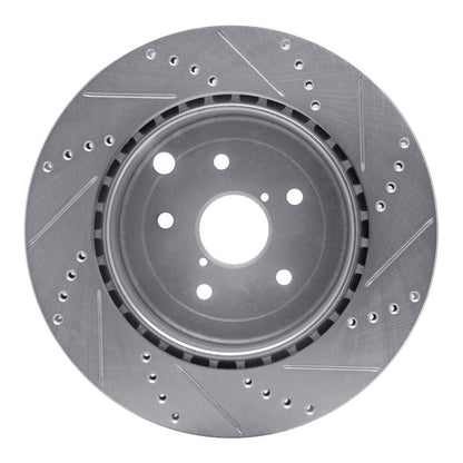 R1 Concepts Rear Left Drilled & Slotted Silver Brake Rotor for Subaru WRX STI (2018 - 2025) - Part  RNCEDZ - 13042L | rncEDZ - 13042L - JDMuscleSPK984480