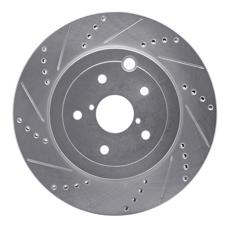 R1 Concepts Rear Left Drilled & Slotted Silver Brake Rotor for Subaru WRX STI (2018 - 2025) - Part  RNCEDZ - 13042L | rncEDZ - 13042L - JDMuscleSPK984480