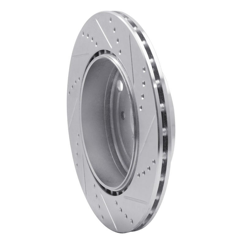 R1 Concepts Rear Left Drilled & Slotted Silver Brake Rotor for Subaru WRX STI (2018 - 2025) - Part  RNCEDZ - 13042L | rncEDZ - 13042L - JDMuscleSPK984480