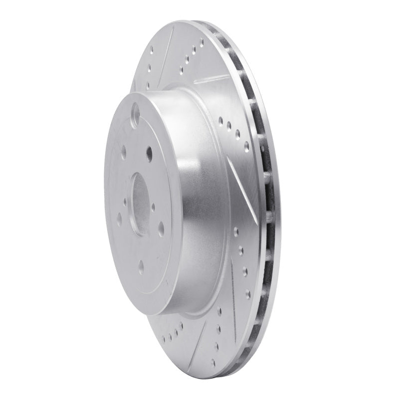 R1 Concepts Rear Left Drilled & Slotted Silver Brake Rotor for Subaru WRX STI (2018 - 2025) - Part  RNCEDZ - 13042L | rncEDZ - 13042L - JDMuscleSPK984480