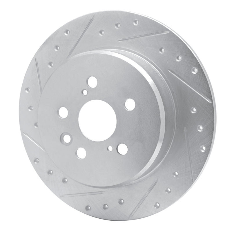 R1 Concepts Rear Left Drilled & Slotted Silver Brake Rotor for Toyota Celica 1990 - 1993 | rncEDZ - 76046L - JDMuscleSPK987531