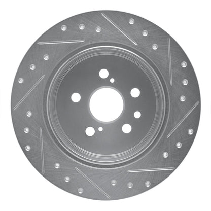 R1 Concepts Rear Left Drilled & Slotted Silver Brake Rotor for Toyota Celica 1990 - 1993 | rncEDZ - 76046L - JDMuscleSPK987531