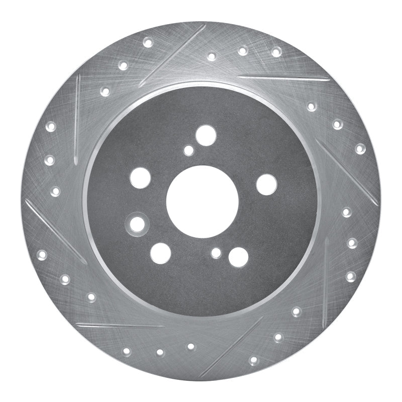 R1 Concepts Rear Left Drilled & Slotted Silver Brake Rotor for Toyota Celica 1990 - 1993 | rncEDZ - 76046L - JDMuscleSPK987531