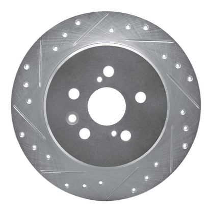 R1 Concepts Rear Left Drilled & Slotted Silver Brake Rotor for Toyota Celica 1990 - 1993 | rncEDZ - 76046L - JDMuscleSPK987531
