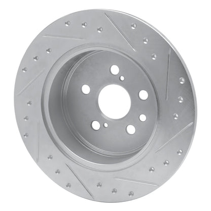 R1 Concepts Rear Left Drilled & Slotted Silver Brake Rotor for Toyota Celica 1990 - 1993 | rncEDZ - 76046L - JDMuscleSPK987531