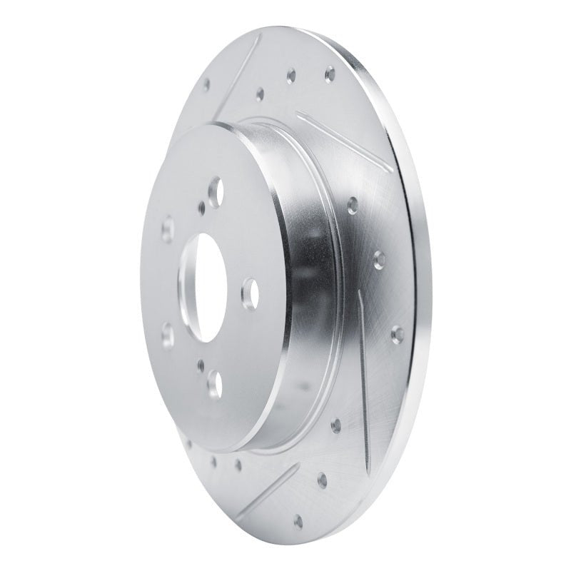 R1 Concepts Rear Left Drilled & Slotted Silver Brake Rotor for Toyota Corolla (Years 2019 - 2025) | rncEDZ - 76156L - JDMuscleSPK987675