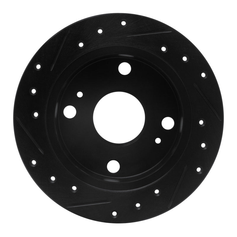 R1 Concepts Rear Right Drilled & Slotted Black Brake Rotor for 1985 - 1987 Toyota Corolla (US/Canada) | rncECB - 76023R - JDMuscleSPK983670