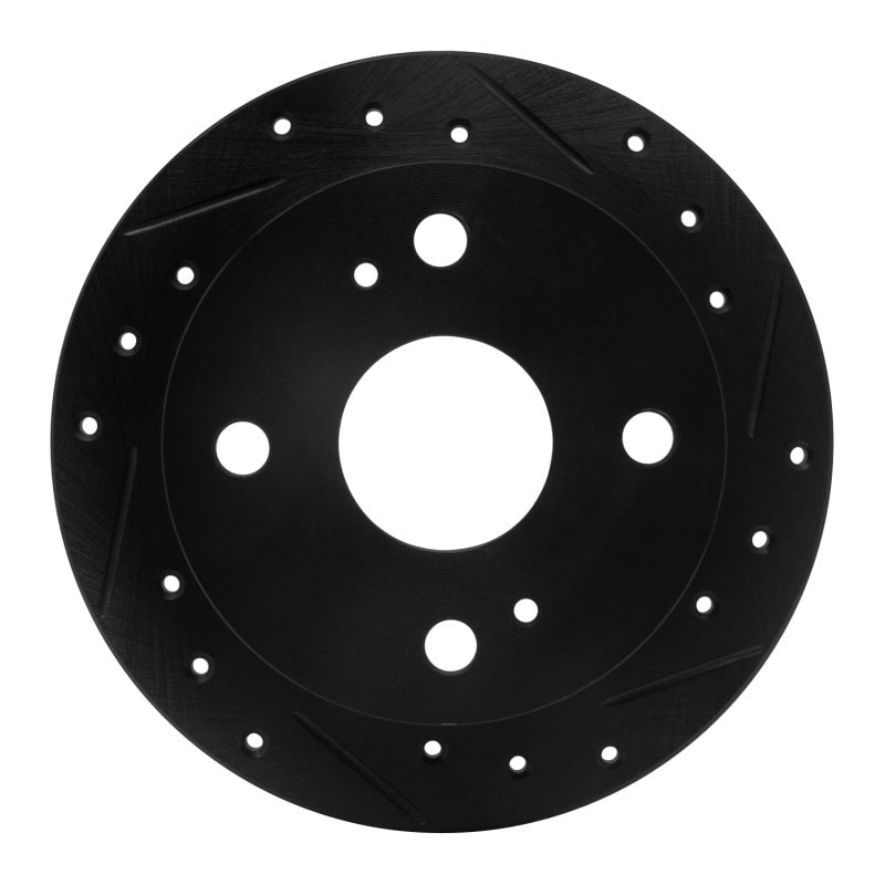 R1 Concepts Rear Right Drilled & Slotted Black Brake Rotor for 1985 - 1987 Toyota Corolla (US/Canada) | rncECB - 76023R - JDMuscleSPK983670