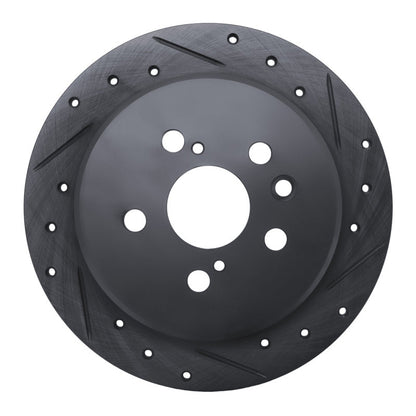 R1 Concepts Rear Right Drilled & Slotted Black Brake Rotor for 1994 - 1995 Toyota Celica | rncECB - 76060R - JDMuscleSPK983700