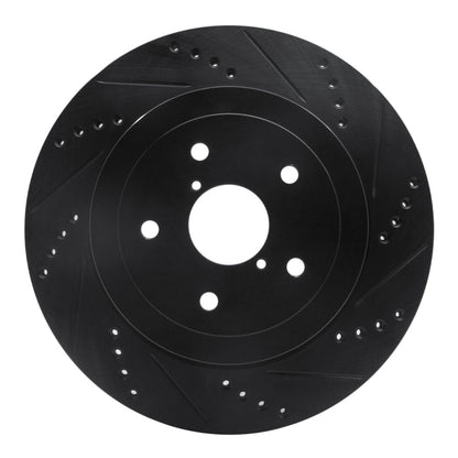 R1 Concepts Rear Right Drilled & Slotted Black Brake Rotor for 2005 - 2007 Subaru Impreza | rncECB - 13017R - JDMuscleSPK973621