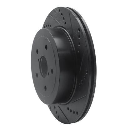 R1 Concepts Rear Right Drilled & Slotted Black Brake Rotor for 2005 - 2007 Subaru Impreza | rncECB - 13017R - JDMuscleSPK973621