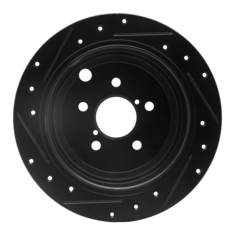 R1 Concepts Rear Right Drilled & Slotted Black Brake Rotor for 2008 - 2015 Subaru Outback | rncECB - 13021R - JDMuscleSPK973629