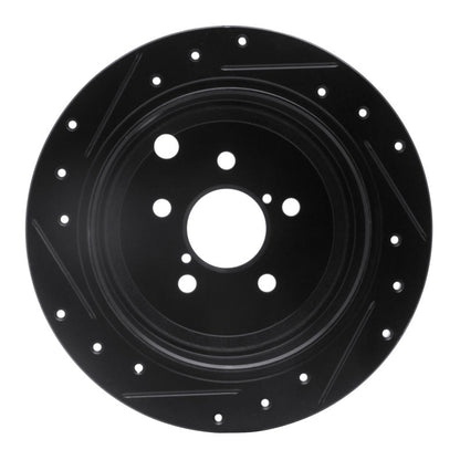 R1 Concepts Rear Right Drilled & Slotted Black Brake Rotor for 2008 - 2015 Subaru Outback | rncECB - 13021R - JDMuscleSPK973629