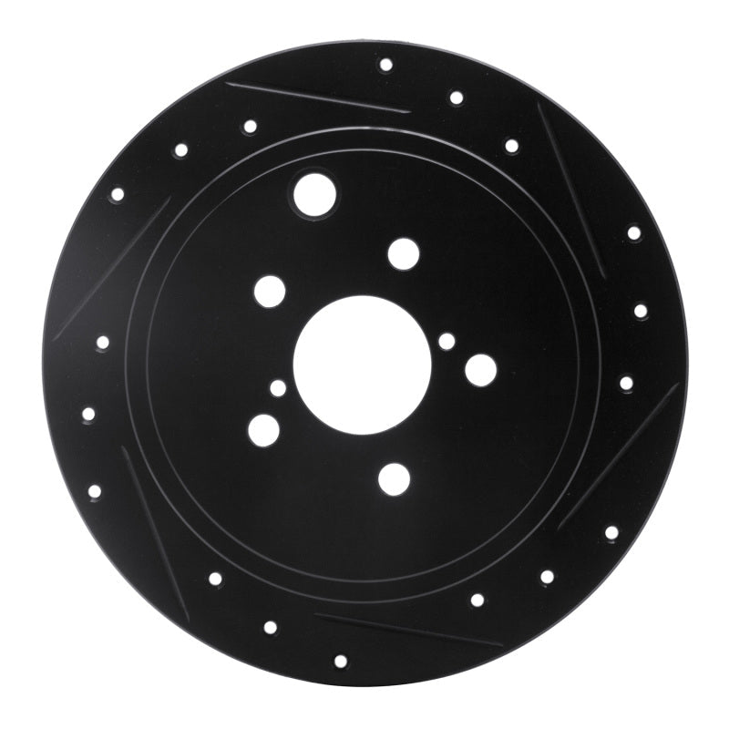 R1 Concepts Rear Right Drilled & Slotted Black Brake Rotor for 2008 - 2015 Subaru Outback | rncECB - 13021R - JDMuscleSPK973629