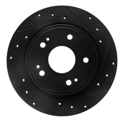 R1 Concepts Rear Right Drilled & Slotted Black Brake Rotor for 2016 - 2025 Honda HR - V | rncECB - 59071R - JDMuscleSPK938043
