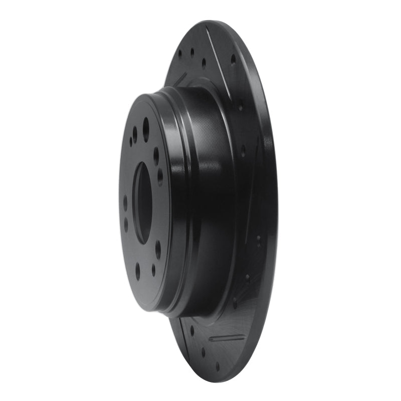 R1 Concepts Rear Right Drilled & Slotted Black Brake Rotor for Honda CR - V 2002 - 2004 | rncECB - 59046R - JDMuscleSPK975941