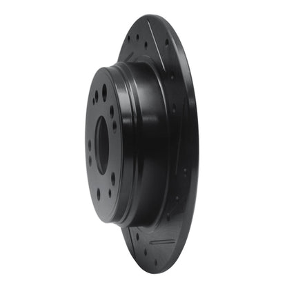 R1 Concepts Rear Right Drilled & Slotted Black Brake Rotor for Honda CR - V 2002 - 2004 | rncECB - 59046R - JDMuscleSPK975941