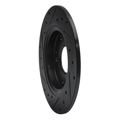 R1 Concepts Rear Right Drilled & Slotted Black Brake Rotor for Honda CR - Z 2011 - 2015 | rncECB - 59035R - JDMuscleSPK975924