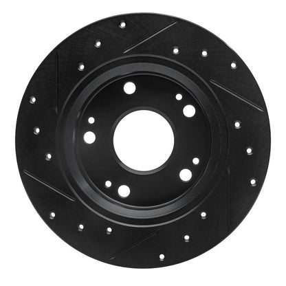 R1 Concepts Rear Right Drilled & Slotted Black Brake Rotor for Honda CR - Z 2011 - 2015 | rncECB - 59035R - JDMuscleSPK975924