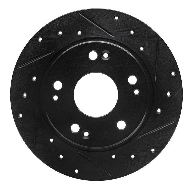 R1 Concepts Rear Right Drilled & Slotted Black Brake Rotor for Honda CR - Z 2011 - 2015 | rncECB - 59035R - JDMuscleSPK975924