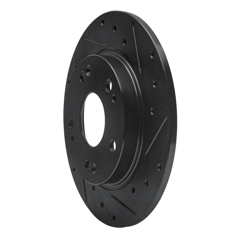 R1 Concepts Rear Right Drilled & Slotted Black Brake Rotor for Honda CR - Z 2011 - 2015 | rncECB - 59035R - JDMuscleSPK975924