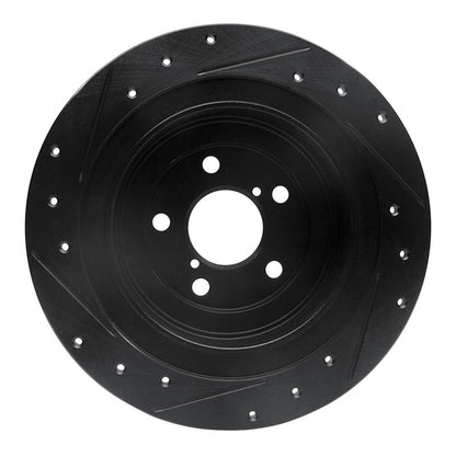 R1 Concepts Rear Right Drilled & Slotted Black Brake Rotor for Subaru Baja 2000 - 2006 | rncECB - 13032R - JDMuscleSPK973651