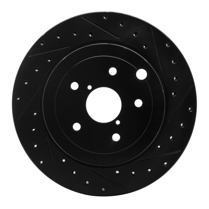 R1 Concepts Rear Right Drilled & Slotted Black Brake Rotor for Subaru Impreza 2008 - 2020 | rncECB - 13022R - JDMuscleSPK973631
