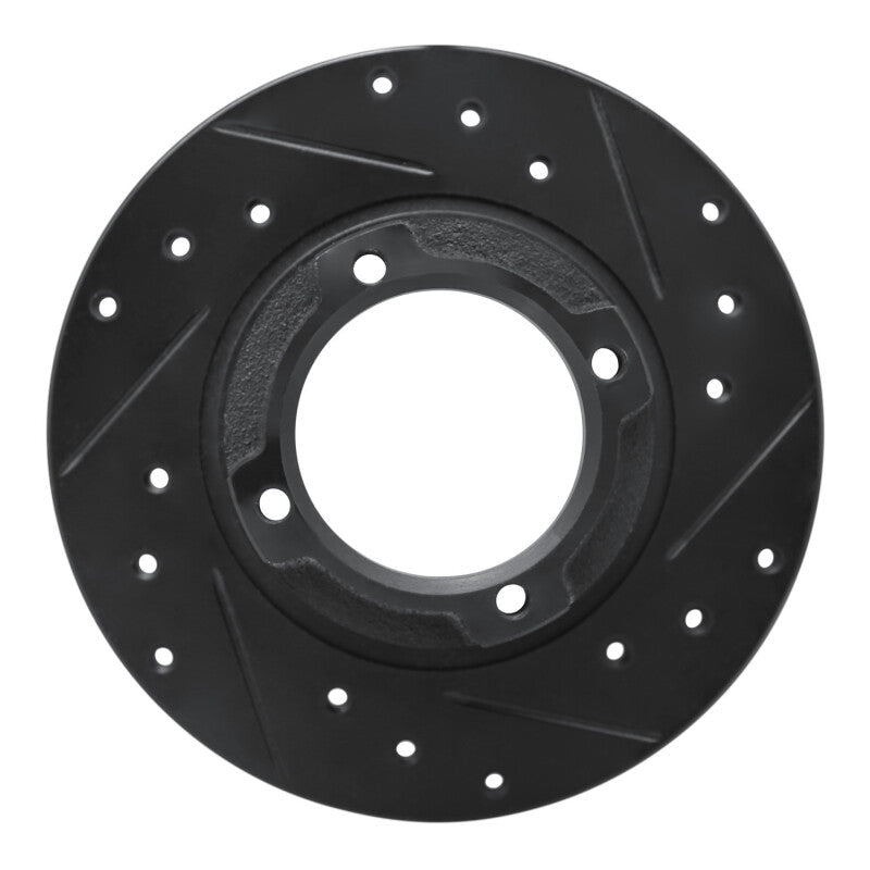 R1 Concepts Rear Right Drilled & Slotted Black Brake Rotor for Subaru Loyale 1985 - 1991 | rncECB - 13001R - JDMuscleSPK973593