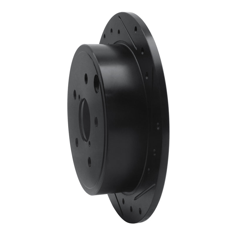 R1 Concepts Rear Right Drilled & Slotted Black Brake Rotor for Subaru WRX (2015 - 2021) | rncECB - 13024R - JDMuscleSPK973635