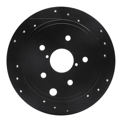 R1 Concepts Rear Right Drilled & Slotted Black Brake Rotor for Subaru WRX (2015 - 2021) | rncECB - 13024R - JDMuscleSPK973635